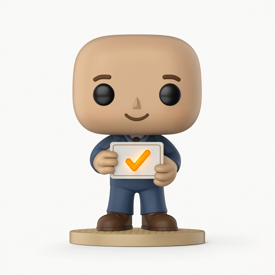 InclusionScope mascot holding a glowing accessibility check